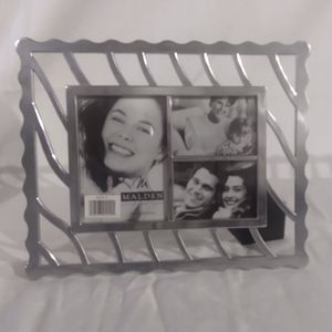 Malden International Design Silver 3 Photo Frame.  9 x 11 Border